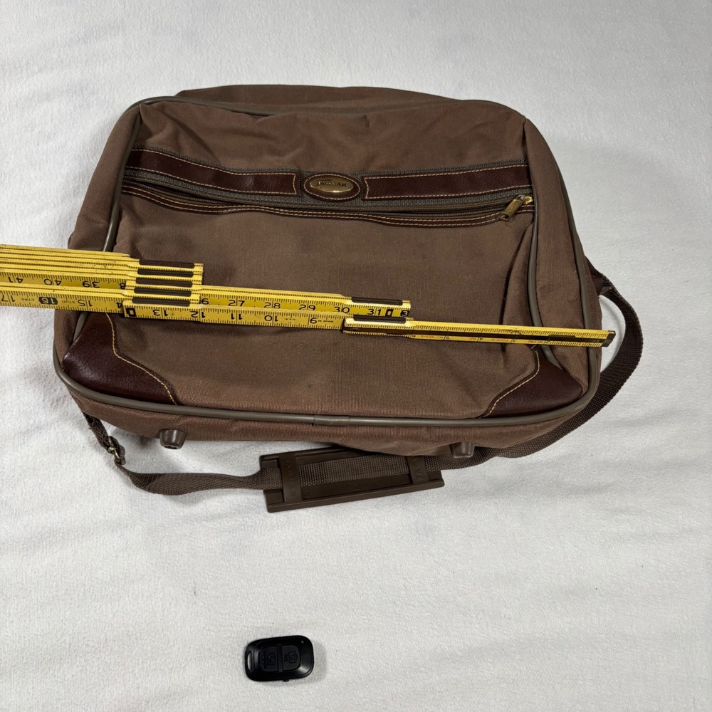 Jaguar Carry On Bag Unisex Large Brown Excellent Vintage Canvas Shoulder Luggage